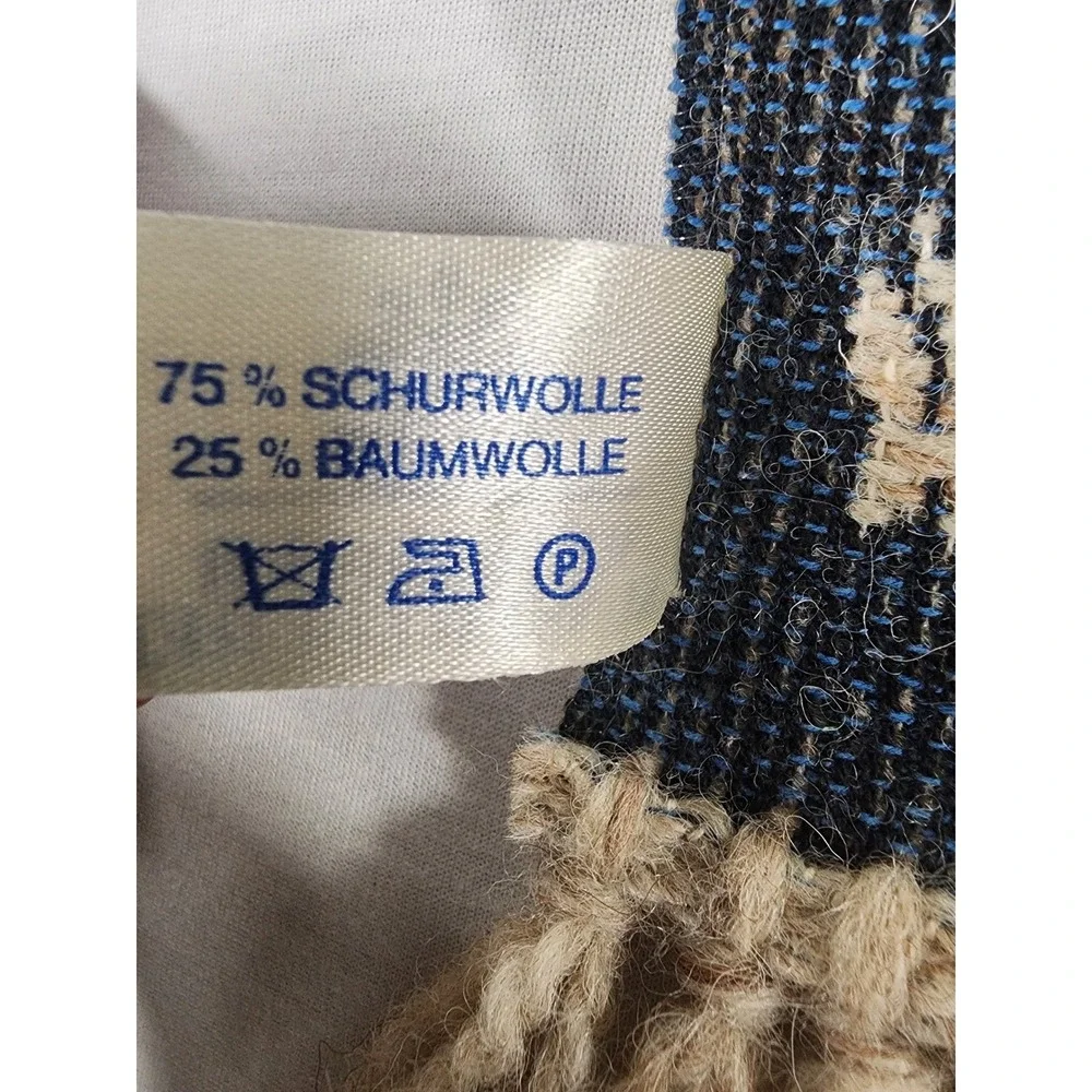 Vintage German Meldorfer Kunstweberei Woven Wool Tapestry Cottagecore Folk Art